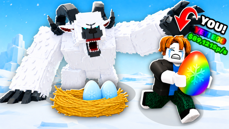 Official Steal an Egg thumbnail featuring a Yeti Egg